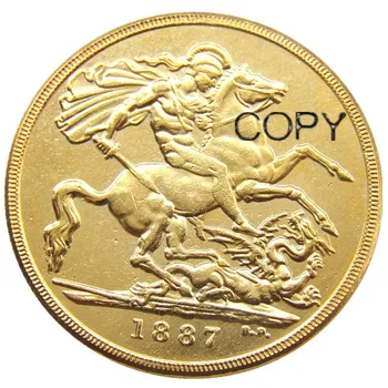 Златен двойна Соверен на кралица Виктория 1887 г., Двухфунтовая позлатен копирни монета