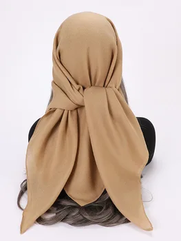 Квадратен хлопчатобумажный бельо шал 90 *90 см. → за мюсюлманските жени, ислямска дрехи, главоболие превръзка, шалове, дамски превръзка на главата, женски шал