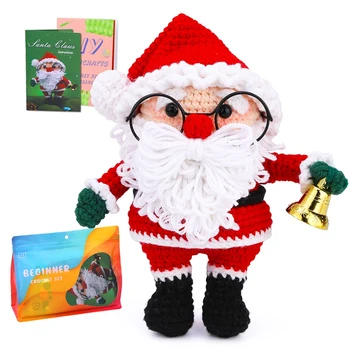 Коледна украса Коледен комплект за плетене на една кука ръцете си с пряжей за плетене спици, Плюшен кукла Лека здрава Лесна инсталация