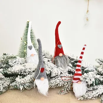 Коледна украса Креативна кукла на Дядо Коледа, висулка във формата на елхи