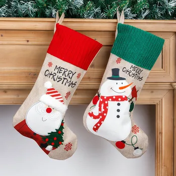 Коледни Възли Чулочные Украса На Коледна Елха Дядо Коледа, Снежен Човек Модел Чорапи Украса Коледна Украса