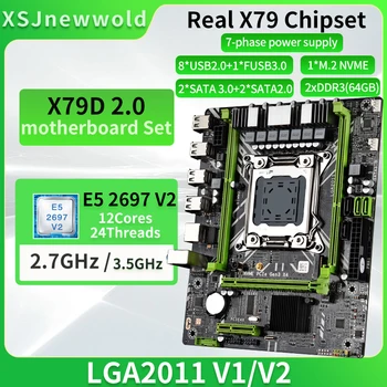 Комплект дънната платка X79D2.0 с процесора E5 2697V2 С поддръжка на DDR3 Dual Channels LGA2011 NVME M. 2 SATA 3.0 Xeon Kit