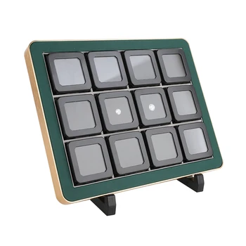Комплект тави DK21664-12G Deluxe Diamond Display Box със златна рамка, - метален материал, кутия за съхранение на скъпоценни камъни
