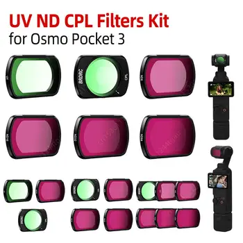 Комплект филтри UV ND CPL Оптично Стъкло Филтър За Обектив С Двустранно просветлена, Маслоотталкивающий Водоустойчив за Osmo Pocket 3