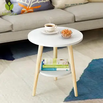 Креативен масичка за кафе от скандинавския дърво, на Ниска Кръгла масичка за кафе за съхранение на мръсни неща, Сервировочная чиния за чай, плодове и мезета, Тава за легла, Разтегателен диван за хол