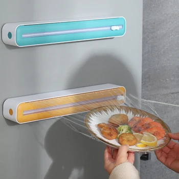 Креативната кутия за рязане оберток Пластмасов Регулируема Подвесная кутия за рязане на храна филм Силни магнитни машина за увиване на Диспенсер за храна филм Sharp