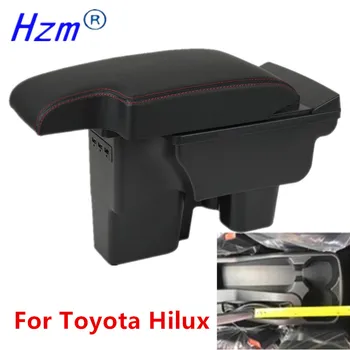 Кутия за Оръжие Toyota Hilux Двупластова с интерфейс 3usb Удобна за Съхранение на Черна Кожена Оформление на Автомобила с usb интерфейс