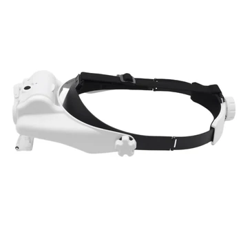 Лента за глава Шлем Увеличителни Очила с 3 Led Крушки Носен Лупа 5 Сменяеми Лещи HD за Четене Бижутери Ремонт Diy