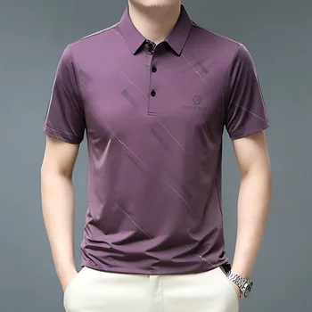 Лятното Ново мъжко поло 2023, однотонная тениска с къс ръкав, отличава със спокойна, свободна, с буквенной бродерия, Модерен пуловер, потници, облекло