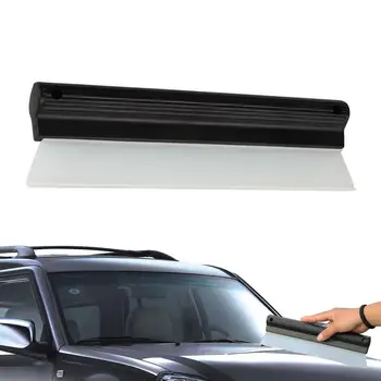 Малък гумен Преносим V-образна форма на водна нож, V-образно ракел за почистване на автомобили с черна дръжка за стъкло, огледални прозорци