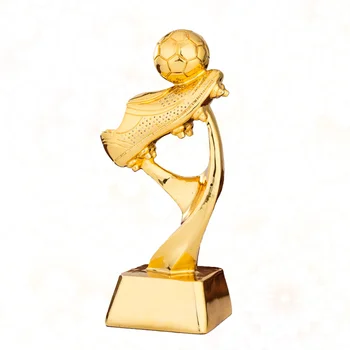 Мини-футболен трофей от смола с покритие, играчка-награда за футболен мач с основание за училището детска градина (златен)