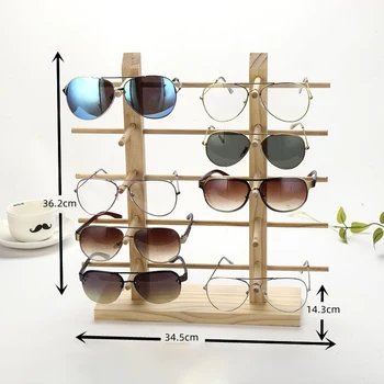 Многослойни дървени рафтове за изложбата слънчеви очила, полк, поставка за очила, бижута титуляр за няколко чифта очила, витрина WF