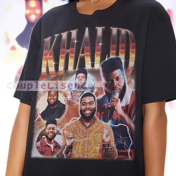 Музикант Американски Певец KHALID Реколта Риза Khalid Homage Фанатские Тениски Khalid Homage Ретро Khalid Graphic Ретро от 90-те Khalid Mer