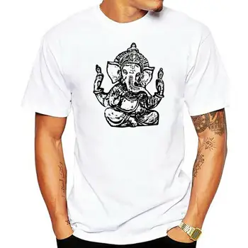 Мъжки потници и тениски на Indian Ganesha от чист памук с къс ръкав, тениски Elephant Festival Happy Street, тениски за възрастни, hoody за баща си