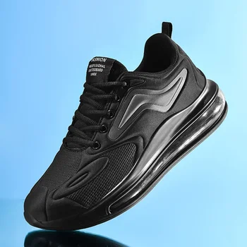 Мъжки черни обувки, ежедневни обувки, заглушителен маратонки с ниска берцем, Удобни обувки за разходка