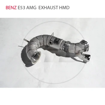 На изпускателния колектор HMD висока инжекция Канализация тръба за Mercedes E53 AMG Euro 6 Автомобилни Аксесоари с колектор каталитичен конвертор, Без да патрубка