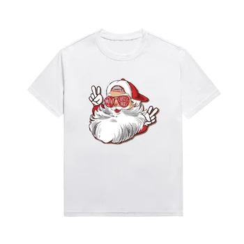 Най-новата Коледна тениска с графичен дизайн, дамски модни тениски с къс ръкав, забавна тениска с принтом Дядо Коледа, обичай топ, директна доставка