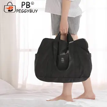 Найлонова чанта за фитнес, сгъваеми преносими спортни чанти за уличен футбол (черни)