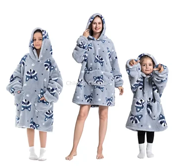 Негабаритное Вельветовое Топло одеяло Shu за зимата, Уютна hoody с качулка за възрастни, Малки деца, Коледни подаръци за Хелоуин