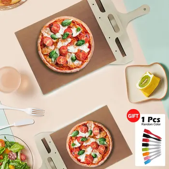 Нови кухненски инструмент за печене на пица с незалепващо покритие премиум-клас, Идеална рамо за пренасяне на пици, богат на функции на гребло за пица, рамо-рамо