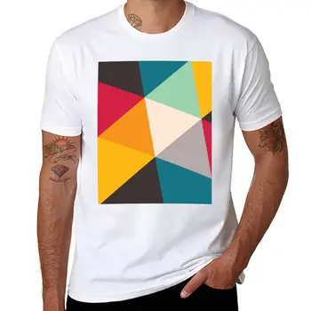 Нови цветни геометрични триъгълници (2012), тениски за любителите на спорта, тениски с графики, къси тениски, тениски с котки, мъжки дрехи