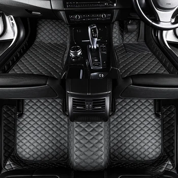 Обичай Кожена пълен комплект автомобилни постелки RHD за VW Polo 6r 2012 2014 2015 2016 Непромокаема подложка за краката, Автоаксесоари за интериора на колата