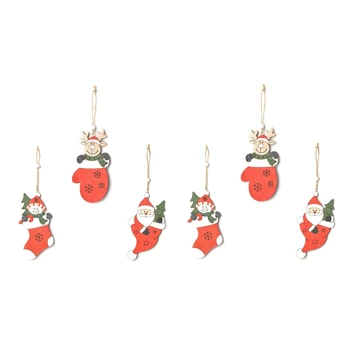Окачен медальон с окраската на Дядо Коледа-Снежен човек-Лосове във формата На Коледна елха, висящи украшения, празнични украси, лесна инсталация