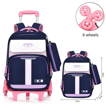 Подвижни детски училищни чанти За момчета и момичета, детски чанти за багаж на количката, водоустойчив училище раница на колела, Училище, чанта, чанти и калъфи за книги