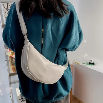 Проста дизайнерски дамски чанти-месинджър, модни дамски найлонови торбички-скитници, малки чанти през рамо, реколта дамска чанта за момичета, тъканни чанти