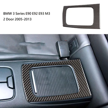 Рама кутия за съхранение на задния ред кола, декоративна украса, изработени от въглеродни влакна за BMW серия 3 E90 E92 E93 M3, 2 врати, 2005-2013 Автомобилен аксесоар