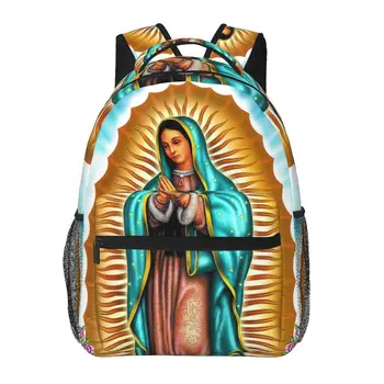 Раница на Дева Мария за момичета И момчета Пътен раница за тийнейджъри училищна чанта
