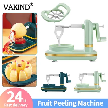 Ръчна машина за почистване на ябълки, Многофункционална машина за почистване на ябълки, слайсер, Ръчна манивела, Белачка за плодове, машина за почистване на хранителни продукти за кухненски джаджи