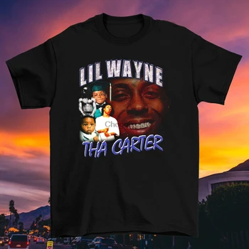 Рядка памучен тениска унисекс Lil Wayne - The Carter черен цвят S-234XL BE473