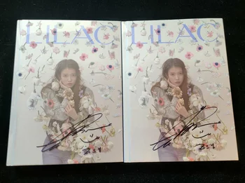 Сиреневая книга с автограф Ли Джи Ун ИУ + Рядка снимка с автограф от K-POP