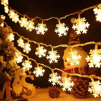 Снежинка с led подсветка Коледна украса за дома Подвесная Венец Страхотна Светлина Украса на Коледната елха Навидад Коледа Нова 2023 година