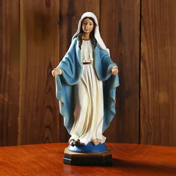 Статуя на Дева Мария от 22 см, Католически Религиозни подаръци, Статуетка от смола, декори за настолни дисплеи, Подаръци от колекцията на Възраждането