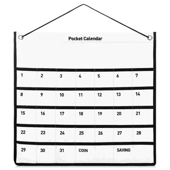Стенен Джобен календар Джоб за съхранение на календара на 1 месец Органайзер за дребни неща за домакинството
