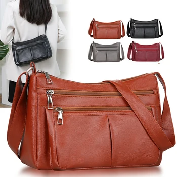 Стилна чанта през рамо от мека кожа, със стилна дамска чанта, госпожа портфейл 01-SB-xknszn