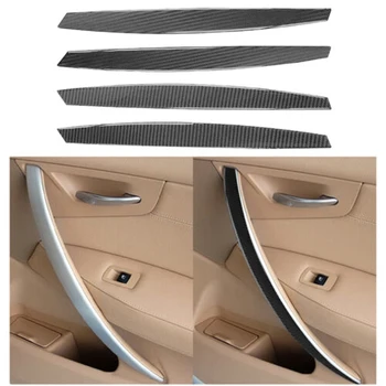 Тампон покрива вътрешните врати от въглеродни влакна 4шт за BMW X3 E83 2004-10 Черен Панел капачки за вратите на автомобила