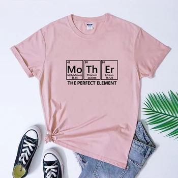 Тениска Mother The Perfect Елемент, Забавен Подарък за Деня на Майката, Тениска Със Сарказъм За по-Добра майка, Периодичната Таблица на Елементите, Тениска, Топ