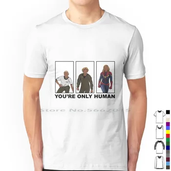 Тениска Only Human от 100% памук Карол Дэнверс Бри Ларсън Captain Movie Captain Film Capt Kree С Къс Ръкав
