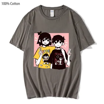 Тениски Omori Game Sunny и Kel, мъжки градинска дрехи, летни тениски от 100% памук, дамски дрехи Harajuku, мъжки эстетичные върховете