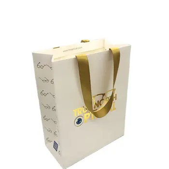 Търговия на едро с 500 бр. /лот, обичай подаръчен пакет от висококачествен бял картон с логото на топъл печат за реклама на бижута
