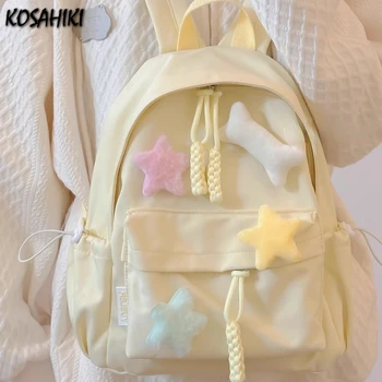 Училищни чанти за студенти, японски прост универсална раница за момичета Kawaii Star Backpack Y2k, эстетичные модни сладки ежедневни дамски раници