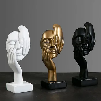 Фигурки във формата на абстрактни маски от смола, европейски миниатюрни фигурки за интериора на вашия офис, украса на работния плот