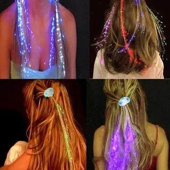 Цветни светещи led светкавица, Перуки, шнола за коса, шоу, Коледна парти, Коледен декор, Празнични украси със собствените си ръце