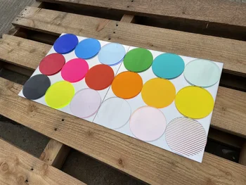 Цвят прозрачен акрил дъска кръгла форма 3 мм, цветни заготовки от ПЛЕКСИГЛАС, чиния за домашен интериор, тава за изготвяне на проекти за демонстрация на занаяти