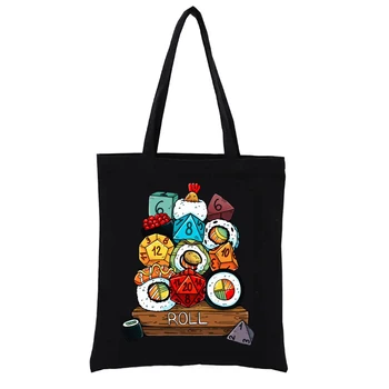 Чанта за пазаруване с Графичен Принтом Sushi Roll Онази Series Холщовая Чанта През Рамо Дамски Чанти Fashion Totebag Смешни Клиент Мъкна Eco