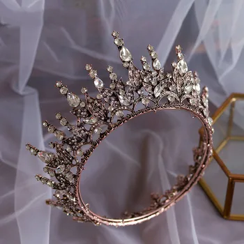 кристални кристали в бароков стил сватбени crown royal големи сватбени диадеми аксесоари за парти на булката рокля, диадема украса за коса