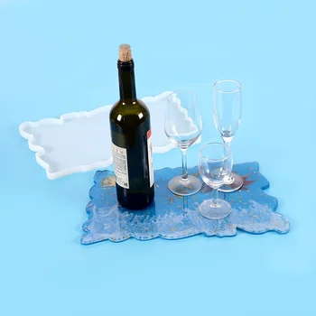 правоъгълна силиконовата форма 39,5*23,5 см с вълнообразни епоксидна смола може да се използва за плодова торта, червено вино, поднос за вино, чаши за вино, художествени материали